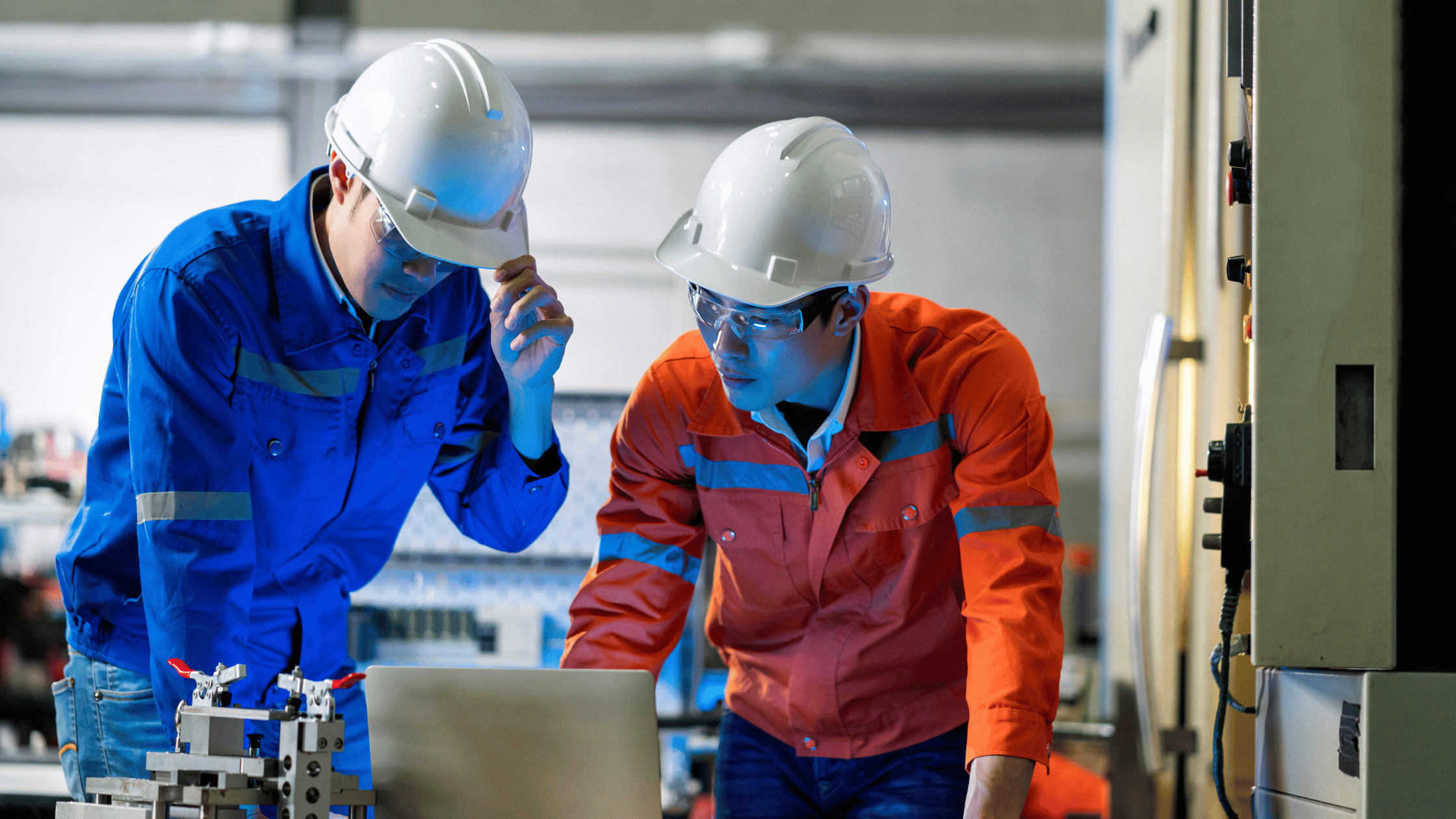 Engineer checking ICT systems for optimization