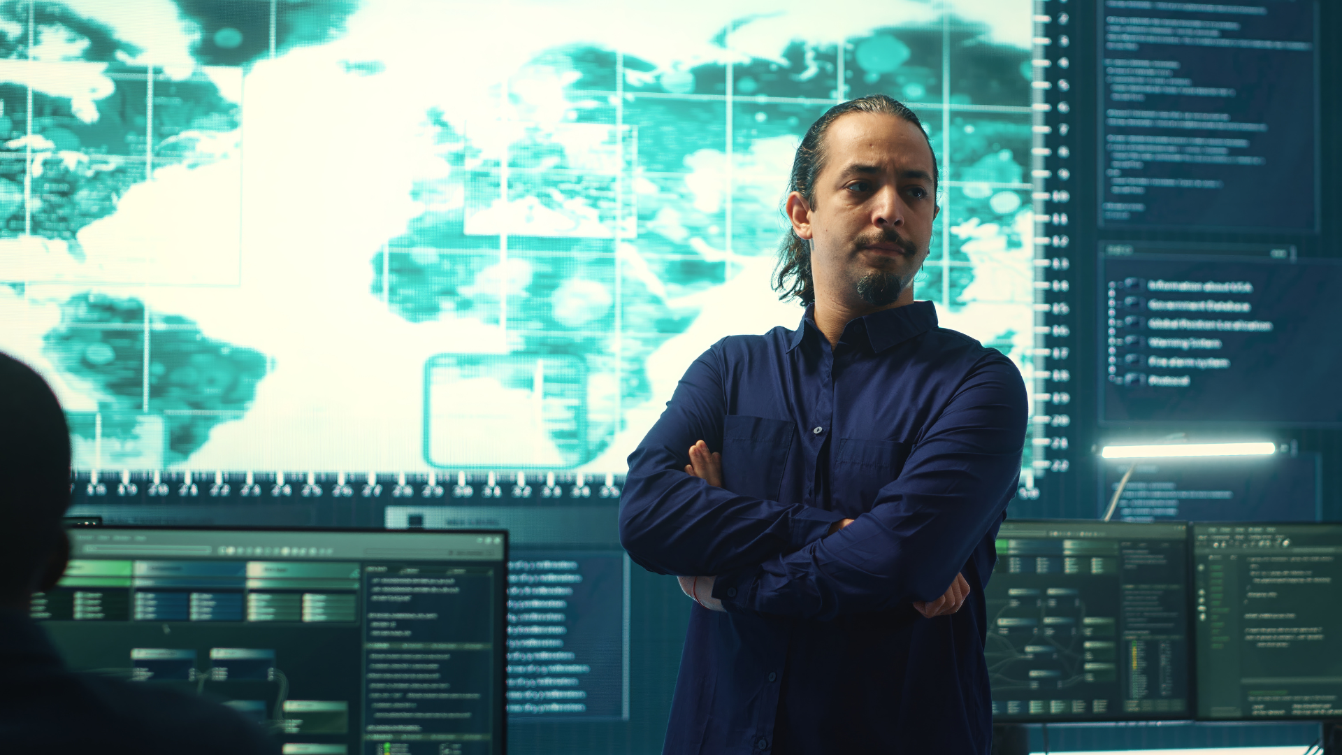 Global map and cybersecurity monitoring system
